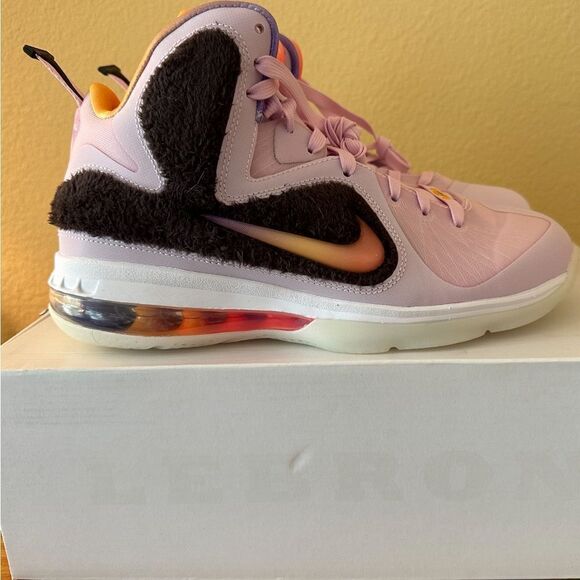 Nike LEBRON IX - REGAL PINK/MULTI-COLOR/VELVET BROWN High Top Sneakers Size 8.5 - Picture 5 of 7